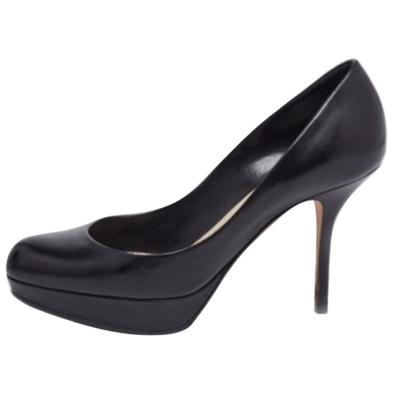 Dior Schwarze Plateau-Pumps aus Leder Größe 36 im Angebot