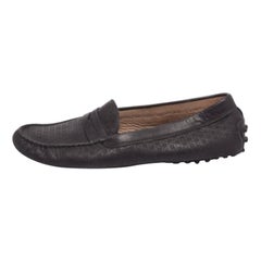 Tod's Black Leather Driving Loafers Size 38