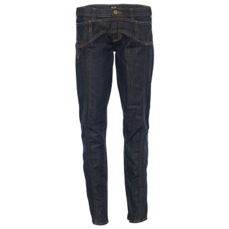 D&G Vaqueros de mezclilla azul con detalle de dobladillo con cremallera M