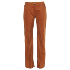 Etro Pantaloni in cotone con pannelli a righe marroni M. I.