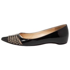 Christian Louboutin Bareta Ballet Flats en cuir verni noir Taille 35