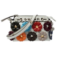 Fendi Off White Leather Mini By The Way Flowerland Crossbody Bag