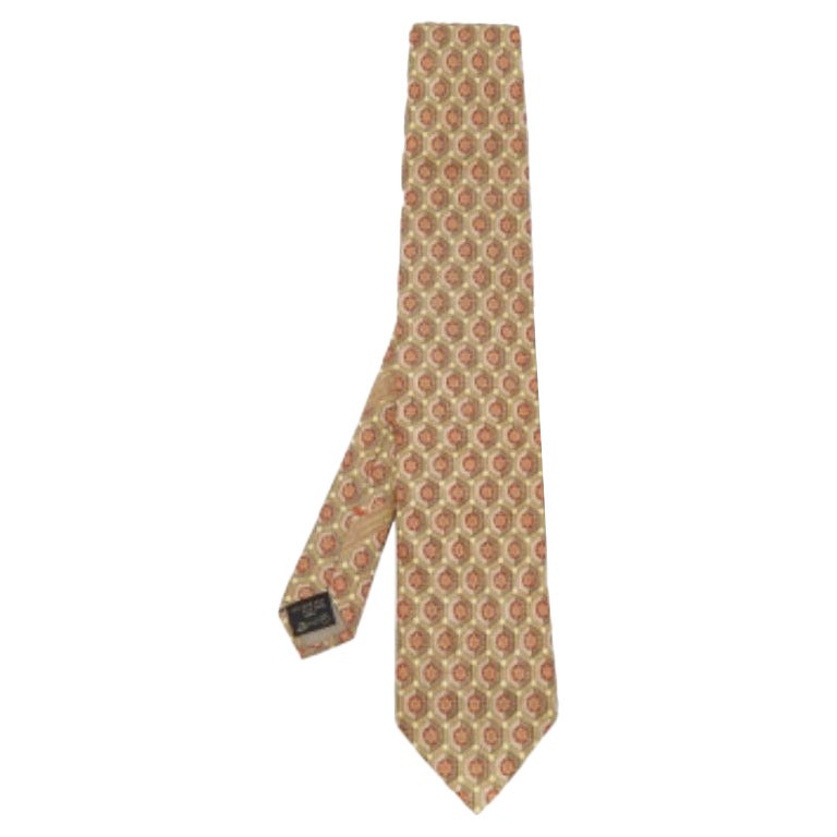 Ermenegildo Zegna Vintage Gold Jacquard Silk Tie