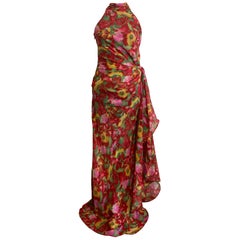 Valentino Boutique red dress with floral details.