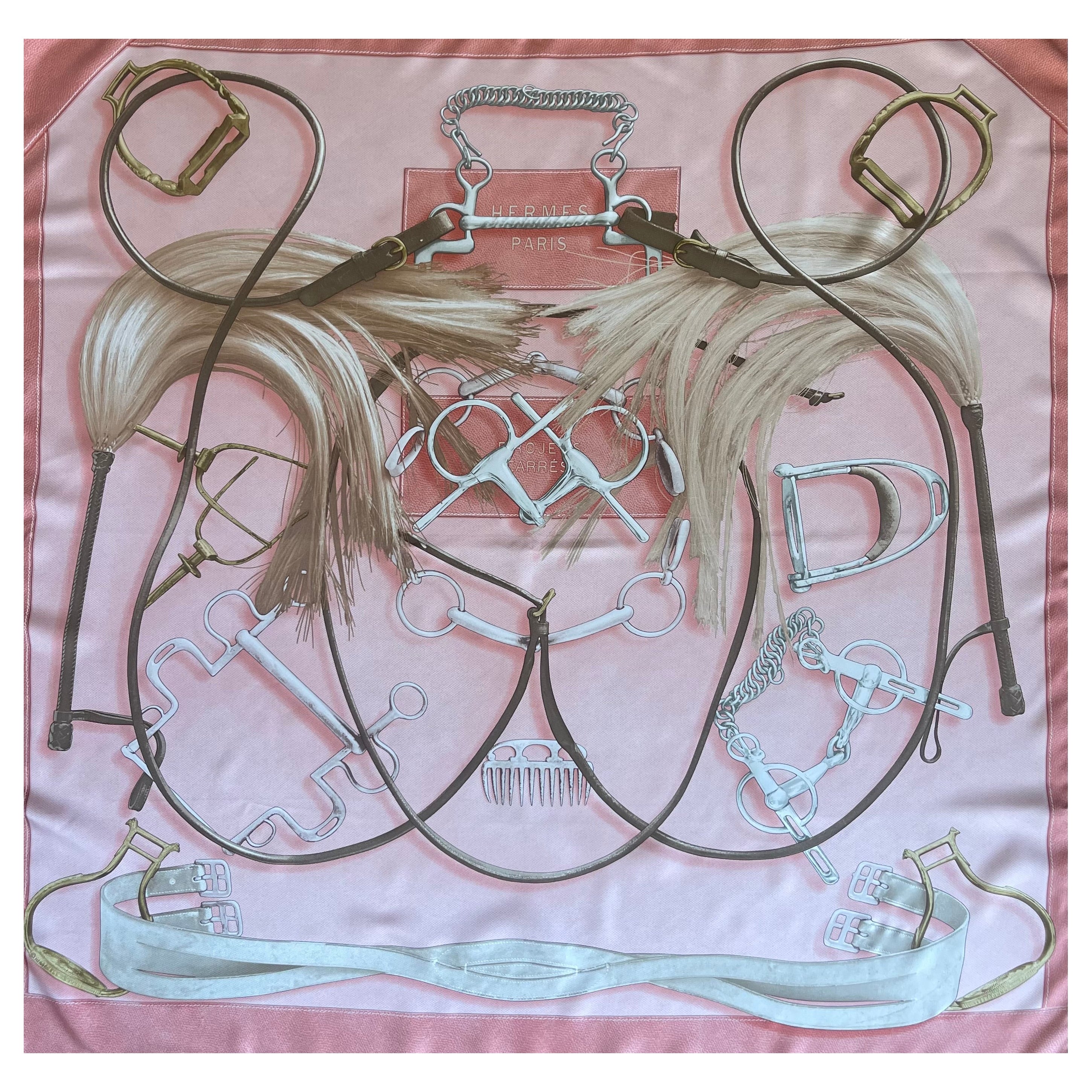 Hermès Silk Scarf “Projets Carré” 2007. For Sale