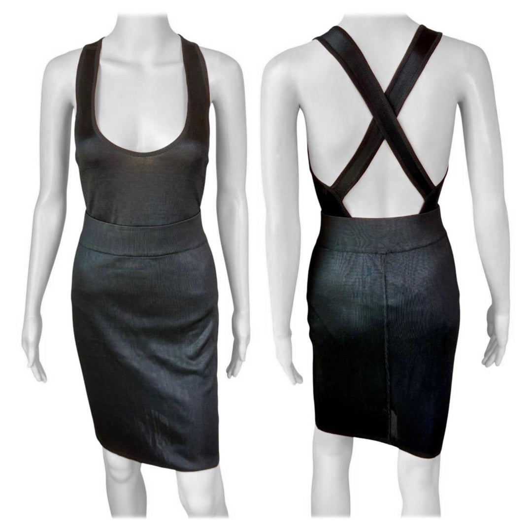 Azzedine Alaia S/S 1986 Runway Vintage Skirt & Bodysuit Top 2 Piece Set Ensemble For Sale