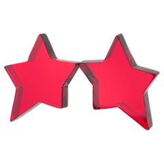 Orecchini a clip con stella in lucite Kaso rosso sangue di bue