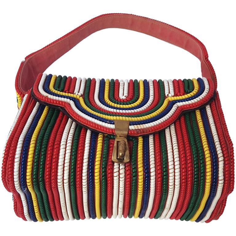 40s Multicolor Telephone Cord Handbag at 1stDibs | phone cord bag ...