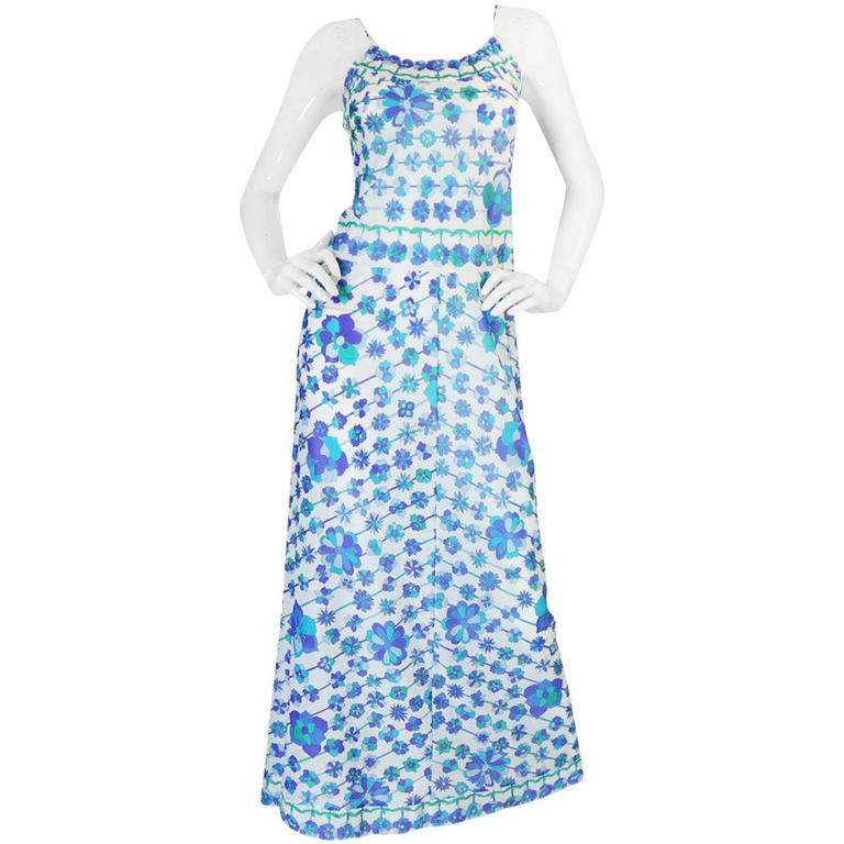 1960s Emilio Pucci for Formit Rogers Printed Caftan Dress