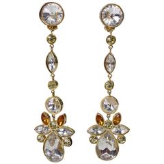 Valentino Long Dangle Rhinestone Earrings