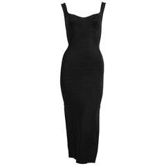 1990's AZZEDINE ALAIA black long dress with bustier seams 11