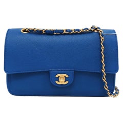 Chanel Timeless Classic Flap Medium Royal Blue Caviar Leather Gold Hardware