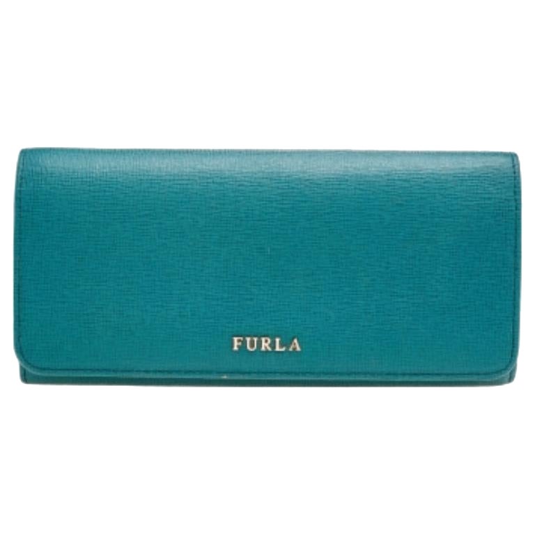 Furla Teal Green Saffiano Leather Continental Wallet