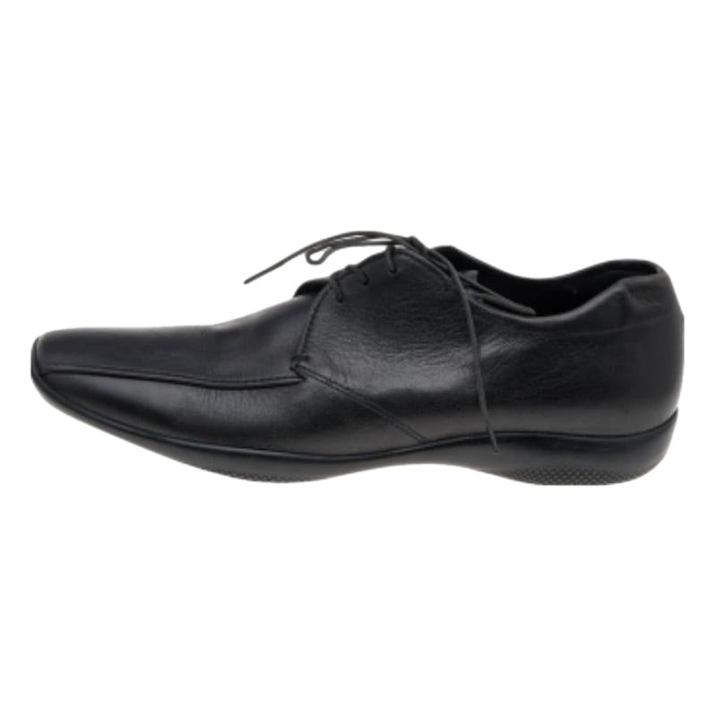 Prada Sport Black Leather Lace Up Derby Size 43.5 For Sale