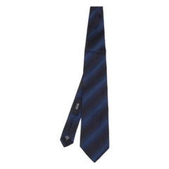 Boss By Hugo Boss Black & Blue Striped Silk Tie