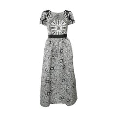 Class Cavalli Monochrome Printed Sateen Maxi Dress M