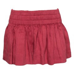 Isabel Marant Etoile Short rouge en lin mélangé S