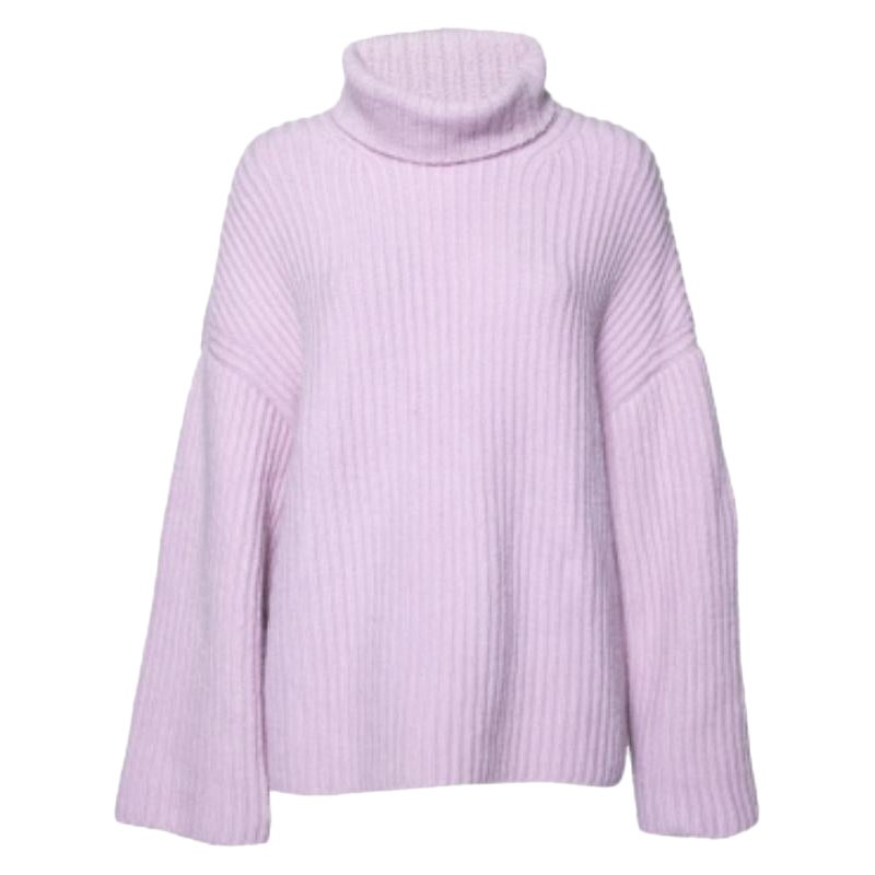 Nanushka Purple Wool Knit Turtle Neck Oversized Jumper S