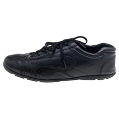 Prada Sport Black Leather Low Top Sneakers Size 43.5