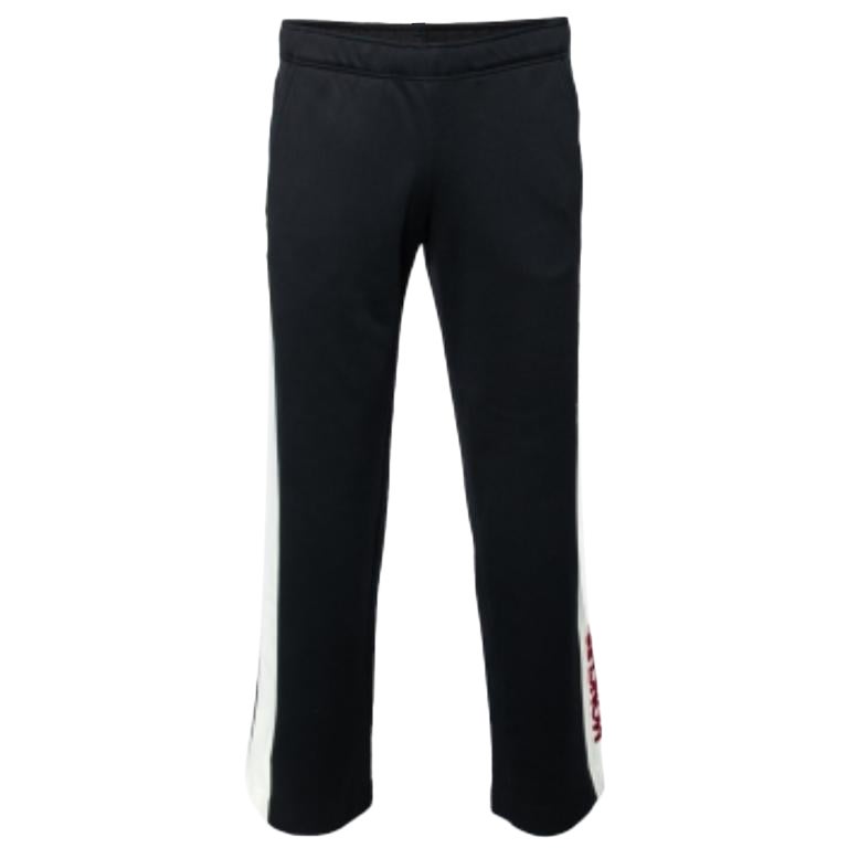 Moncler Grenoble Black Jersey Contrast Trimmed Sweatpants S For Sale