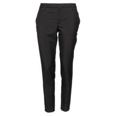 Saint Laurent Black Wool Zipped Hem Detailed Tapered Pants L