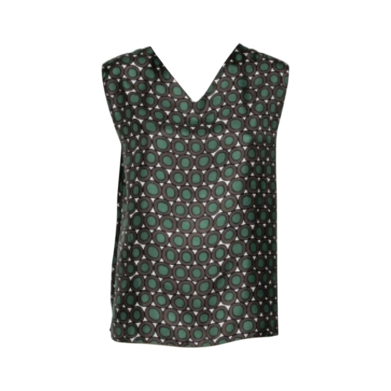 S'Max Mara Pink & Grey Printed Silk Sleeveless Top M For Sale