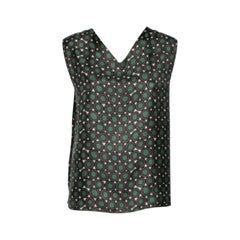 S'Max Mara Pink & Grey Printed Silk Sleeveless Top M