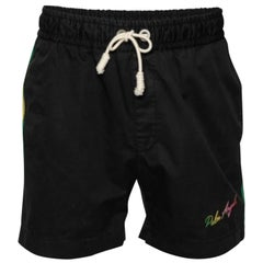 Palm Angels Schwarze Shorts mit Streifen aus Baumwolle, M