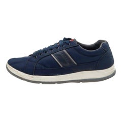 Prada Sport Navy Blue Nylon Low Top Sneakers Size 43