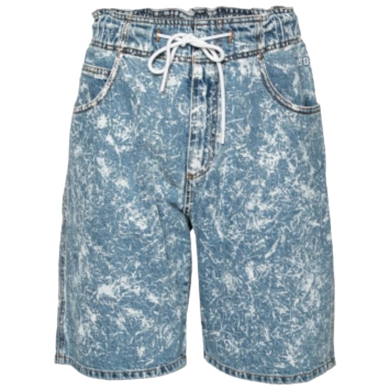 MSGM Short en denim bleu délavé à l'acide M en vente
