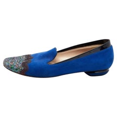 Nicholas Kirkwood Pantofole da fumo in camoscio e glitter multicolore taglia 38