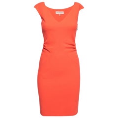 Emilio Pucci Vestido sin mangas con detalle fruncido de lana coral S