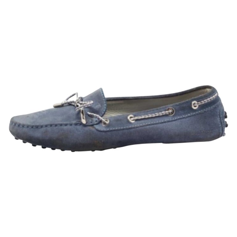 Tod's Blau Wildleder Gommini Driving Loafers Größe 40