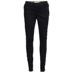 Stella McCartney Jean en denim noir avec applications de dentelle M.