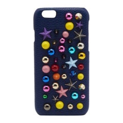 Funda para iPhone 6 Dolce & Gabbana embellecida en piel azul