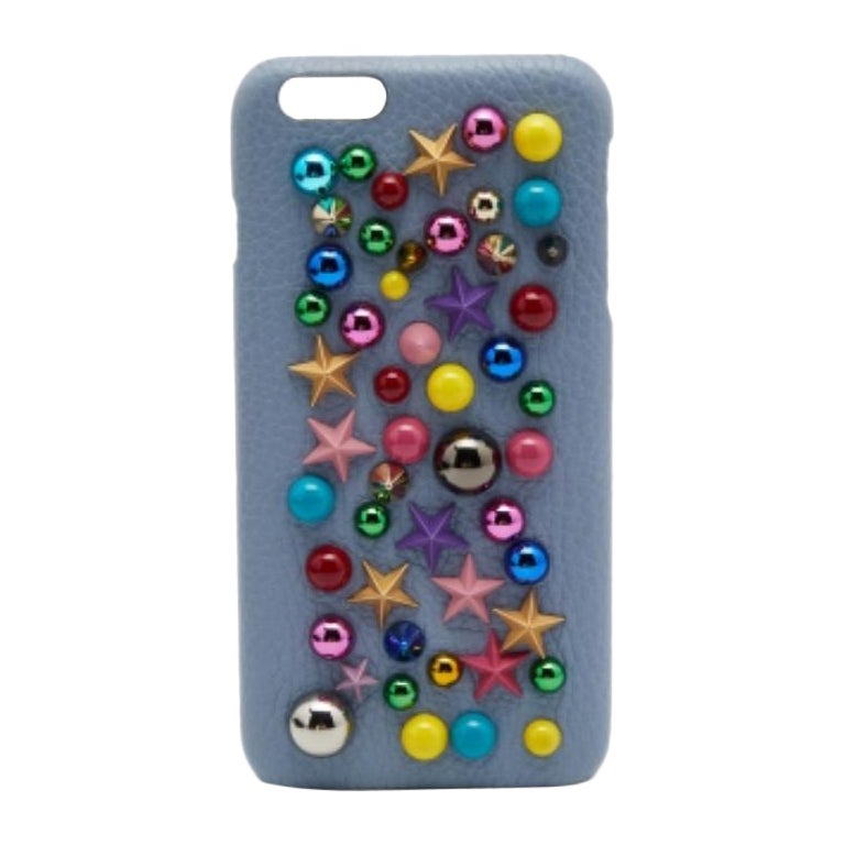 Funda para iPhone 6 Plus Dolce & Gabbana de piel azul claro embellecida