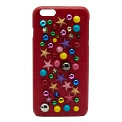 Funda para iPhone 6 Plus Dolce & Gabbana de piel roja embellecida