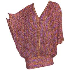 Stunning Missoni Metallic Coper Lurex Crochet Knit Kaftan Dress 5