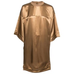 Givenchy Brown Satin Silk Crewneck Oversized Tunic M