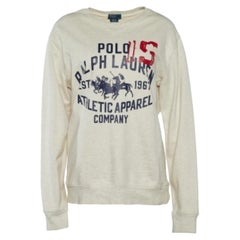 Polo Ralph Lauren Stampa Logo Crema  Felpa girocollo XL