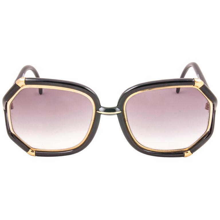 New Vintage Ted Lapidus Paris TL 10 01 Gold and Black 1970 Sunglasses ...