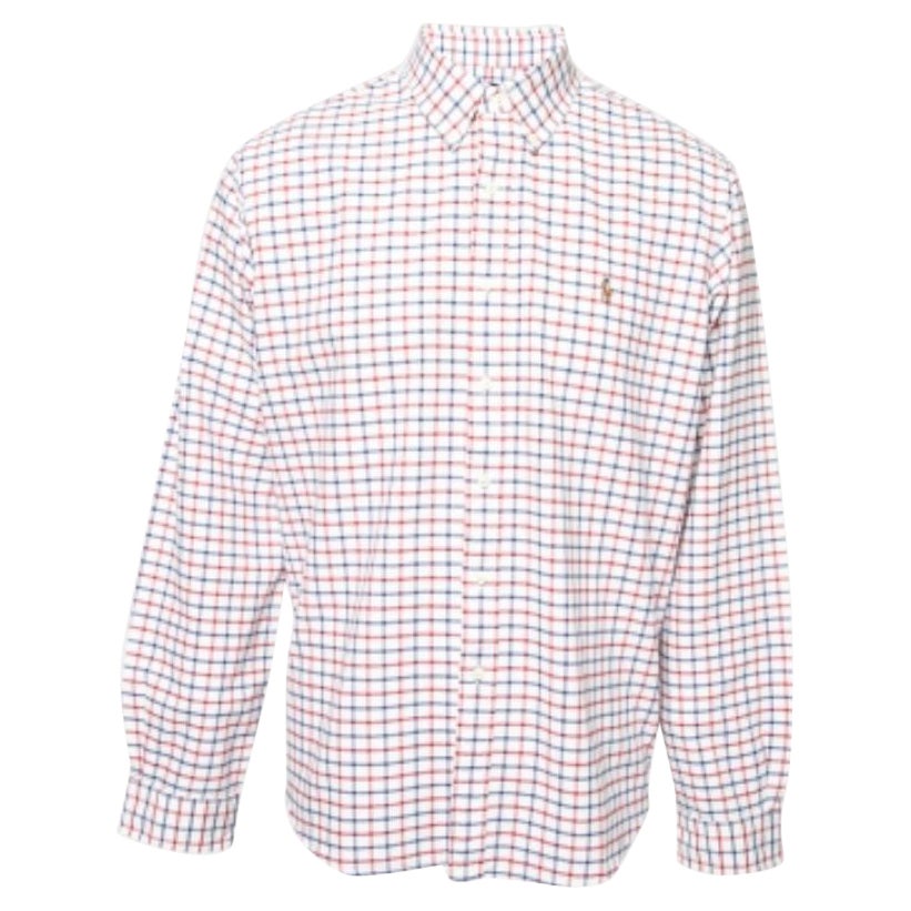 Ralph Lauren Camicia a quadri in cotone con bottoni XL