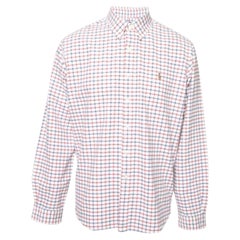 Ralph Lauren Camicia a quadri in cotone con bottoni XL