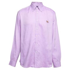 Ralph Lauren Lavender Cotton Logo Embroidered Button Down Shirt S