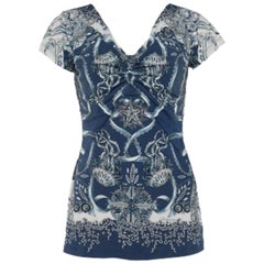 Roberto Cavalli Top sintetico stampato blu navy I.L.A.