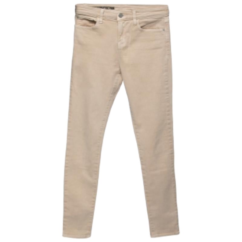 Pantalones pitillo Emporio ARMANI Beige Denim Logo Bordado Cintura 29