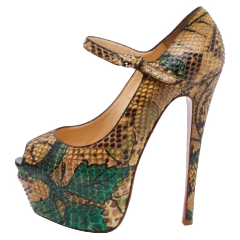 Christian Louboutin Multicolor Python Leder Lady Highness Pumps Größe 38