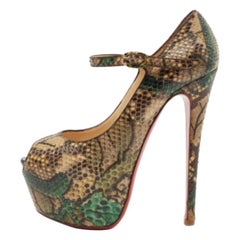 Christian Louboutin Multicolor Python Leder Lady Highness Pumps Größe 37