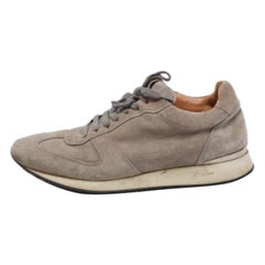 Ralph Lauren Graue Low-Top-Turnschuhe aus Wildleder und Mesh Größe 42