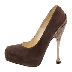 Brian Atwood Bombas de plataforma de ante marrón 38